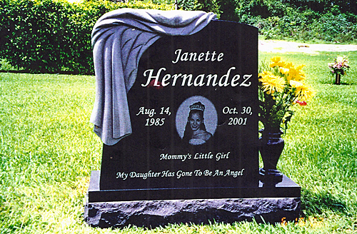 cost of black granite headstones