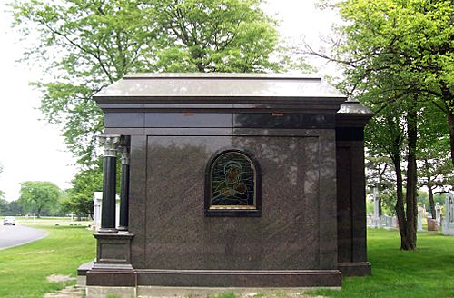 Side view of completed mausoleum